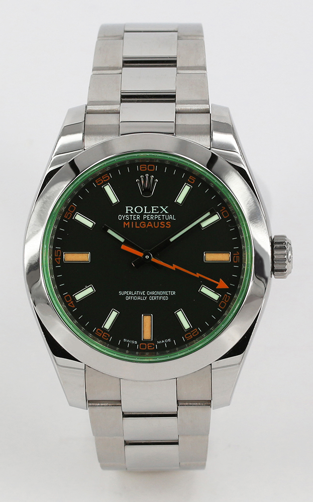 Rolex Milgauss Black Dial Green Glass